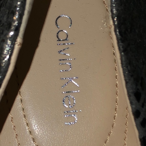 Calvin Klein Women's Silver Snake Pattern Wedges - Picture 10 of 11